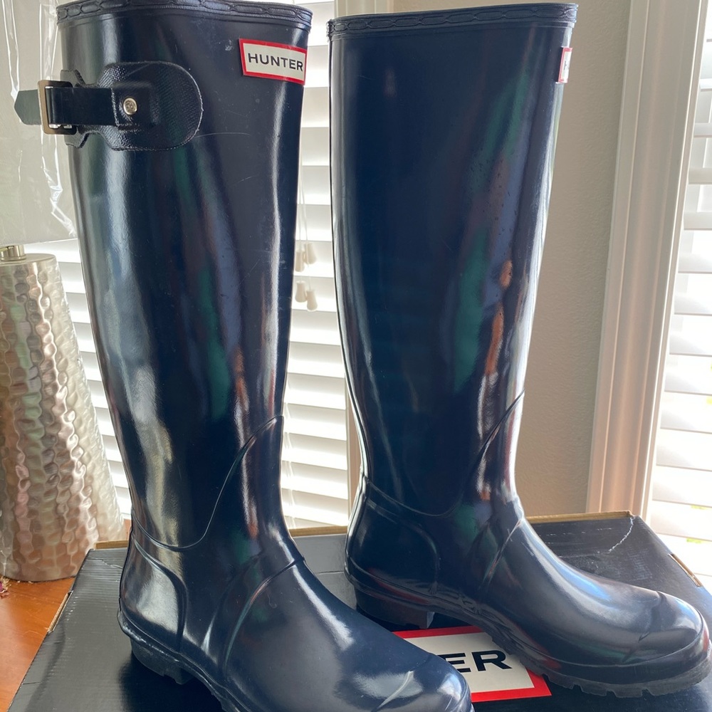 Navy tall original Hunter boots